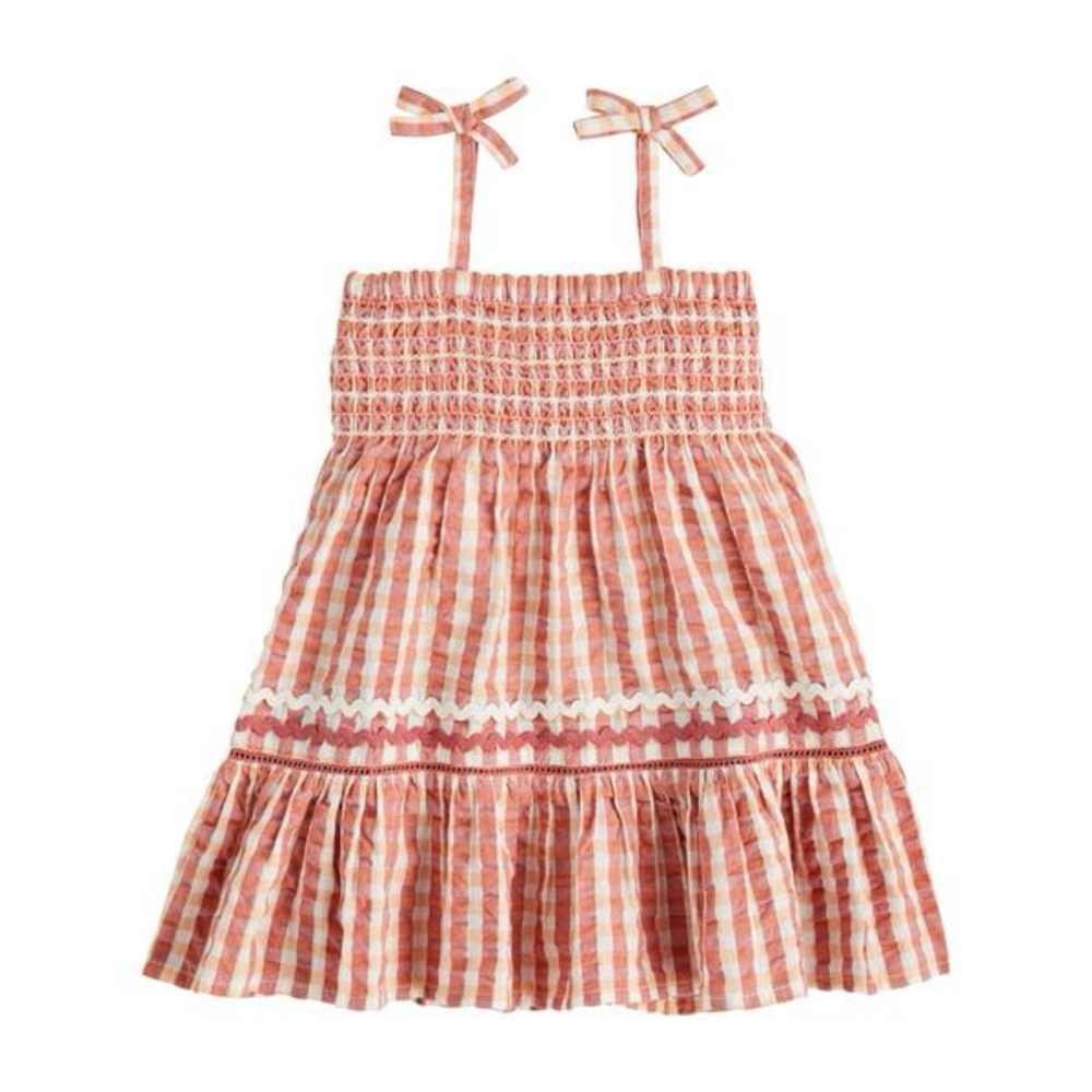 MUD PIE NWT GINGHAM SMOCKED TODDLER DRESS